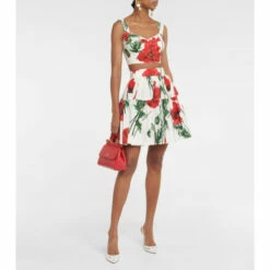 Dolce&Gabbana Floral Cotton Poplin Miniskirt