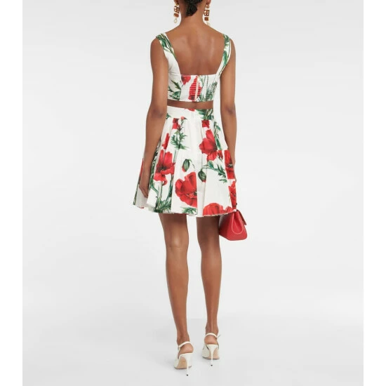 Dolce&Gabbana Floral Cotton Poplin Miniskirt - Image 2