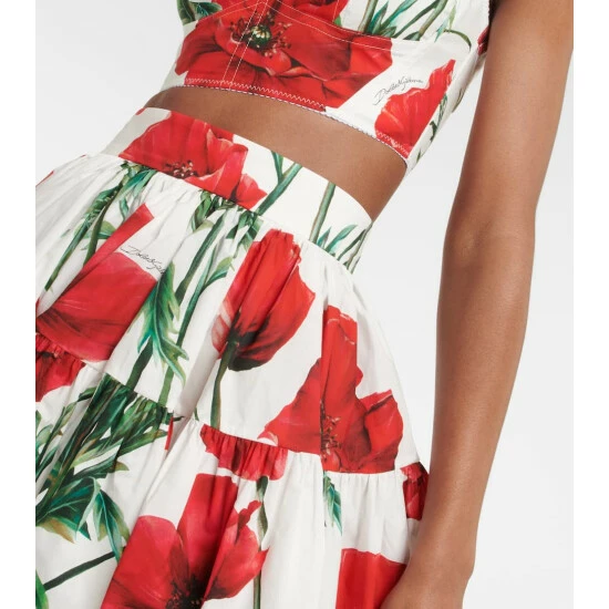 Dolce&Gabbana Floral Cotton Poplin Miniskirt - Image 3