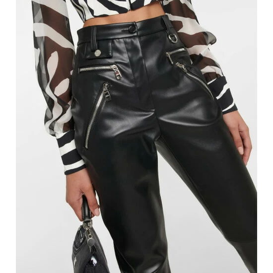 Dolce&Gabbana High-rise Leather Pants - Image 3