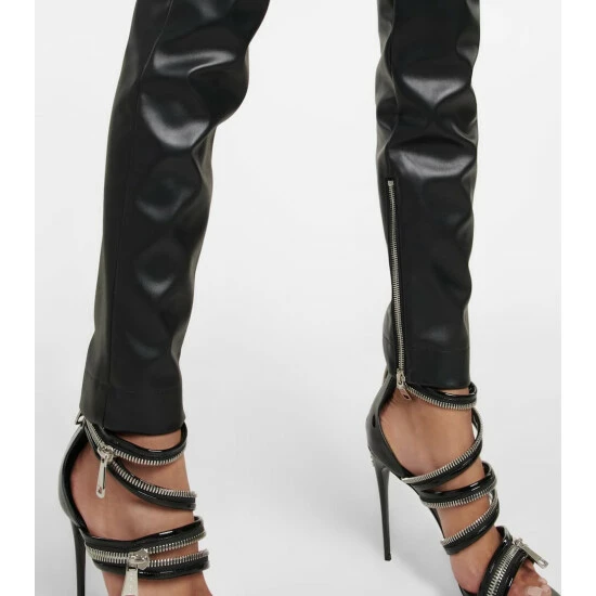 Dolce&Gabbana High-rise Leather Pants - Image 5